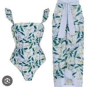 Floral One-Piece Swimsuit and beautiful wrap